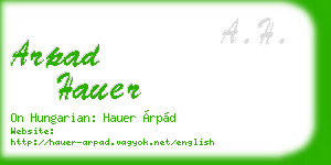 arpad hauer business card