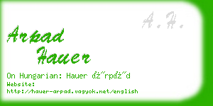 arpad hauer business card